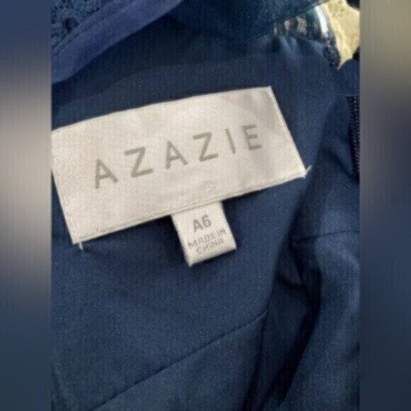 New Azazie Helga Empire Waist Lace Maxi Bridesmaid Wedding Event Party Dress - Picture 8 of 13